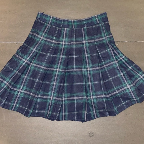 SHEIN XS Blue Green Plain Skirt Side Zip - Picture 2 of 4